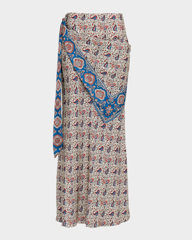 Paisley Scarf Wrap Maxi Skirt
